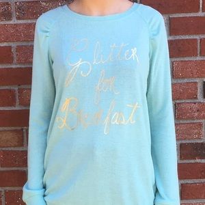 Teal Fuzzy Long Sleeve
